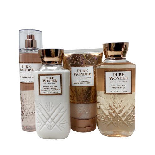 Bath and Body Work Pure Wonder - Deluxe Gift Set - Fragrance Mist, Body Lotion, Shower Gel and Body Scrub