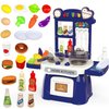 Kitchen Set for Toddler with Sound and Light，Pretend Cooking Food Set,Kids Kitchen Playset，Play Sink with Running Water and Electronic Induction Stove，Kitchen Accessories