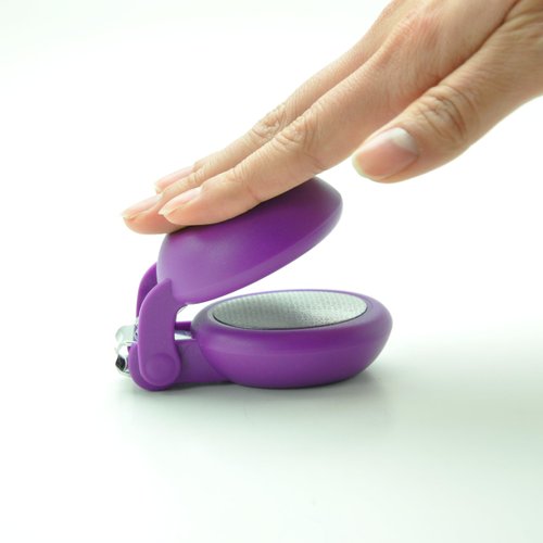 HARAC Special Needs Nail Clippers for Arthritic Hands, Senior and Kids, Adapted Nail Clipper for Fingernail and Thick Toenail, Made in Japan (Purple)