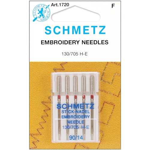 25 Schmetz Embroidery Sewing Machine Needles - Size 90/14