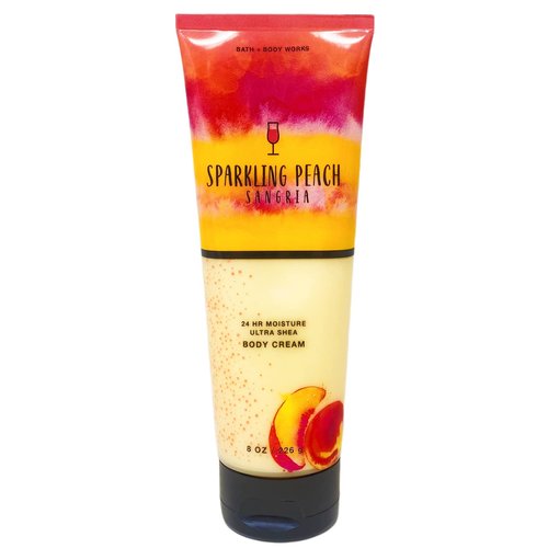 Bath & Body Works Sparkling Peach Sangria 3 Pack Body Cream Bundle with a Himalayan Salts Springs Bar Soap