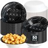 Ziliny 50 Pcs 16 oz Football Paper Bowls Disposable Football Bowls Football Party Snack Bowls Supplies Football Dessert Bowls for Game Day Hot Cold Soup Salad Home Cereal Holiday Decor