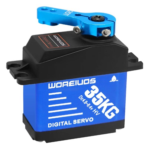 WOAEIUOS 35KG RC Digital Servo, High Torque Waterproof Metal Gear Servo with 25T Servo Horn 1/10 1/8 RC Car RC Crawler Robot Boat