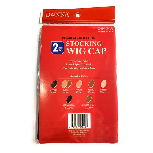 STOCKING WIG CAP BLACK (2 PACK) Ships from US