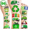 8 Sheets (96PCS) Garbage Truck Temporary Tattoos Themed Birthday Party Supplies Favors Decorations Stickers for Kids Gifts Classroom School Prizes Rewards