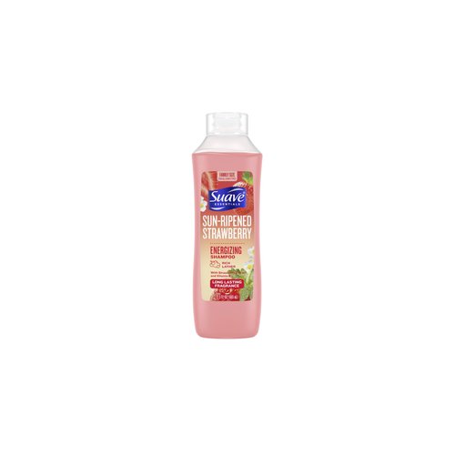 Suave Shampoo, Sun-Ripened Strawberry Family-Size – Energizing Shampoo with Strawberry Extract & Vitamin E, 22.5 Oz