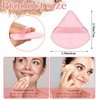 Pimoys 6 Pieces Pink Powder Puff Face Soft Triangle for Loose Powder, Velour Makeup Sponge Set Setting Powder Puff Beauty Makeup Tools