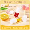Alisesun 3 Pcs Fruity Plumping Lip Oil Moisturizing Hydrating Lip Care Hydrating Lip Gloss Tinted Lip Balm, Long Lasting & Nourishing Lip Glow Oil, Non-sticky Fresh Texture
