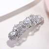 EVER FAITH Silver-Tone Austrian Crystal CZ Art Deco Flower Tear Drop Hair Barrette Clip Clear