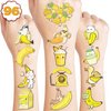 Cute Banana Temporary Tattoos 8 Sheets 90PCS Yellow Banana Party Decorations Supplies Favors Fruits Theme Birthday Cute Stickers Christmas Gifts for Boys Girls Class School Prizes Carnival