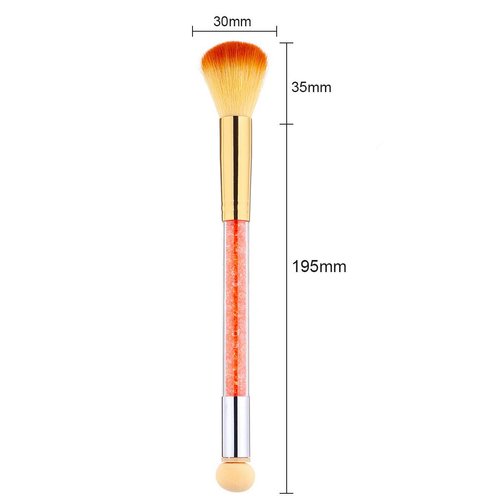 SILPECWEE 1Pc Double-Head Acrylic Nail Art Brushes UV Gel Nail Gradient Shading Pen Nail Remove Dust Powder Brush Manicure Tools