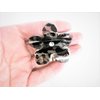 Generic Small mini black lacy flower hair claw clip with crystals (Crystal choice: No crystal), 1 Count (Pack of 1)