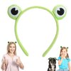 WLLHYF 1Pcs Cute Frog Headband Spa Headband Head Hoop Frog Eye Makeup Head Band Soft Elastic Hair Band for Washing Face Head Wrap Funny Hair Band for Girls Women Yoga Skincare Headbands