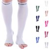 Doc Miller Open Toe Compression Socks Women and Men, Toeless Compression Socks Women, Support Circulation Shin Splints and Calf Recovery, Varicose Veins, 1 Pair (Gray, Medium)