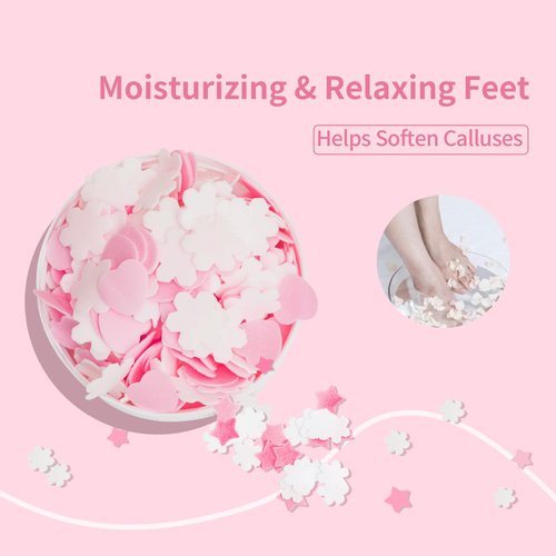 BPrettier Foot Soak Flower Soap Sheets Pedicure Foot Soaks for Softens Calluses Moisturizing Relaxing Feet Pedi Party, Birthdays, Sleepovers Use (Rose)