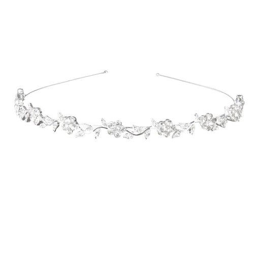Crystal Flower Leaves Headband Hairband Bridal Alloy and Rhinestone Headband Wedding Tiara for Women