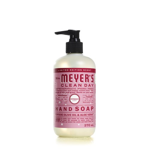 Mrs. Meyer's Clean Day Liquid Hand Soap, Cruelty Free and Biodegradable Hand Wash Made with Essential Oils, Peppermint Scent, 370 ml Soap Pump Bottle