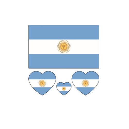 ZPDNURZL 10 Sheets Argentina Flag Tattoos Stickers 40 Pcs Waterproof Sweat Sports National Flag Removable Fake Tattoos