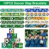YUJUN 112 PCS Soccer Party Favors Set , Soccer Toy Soccer Fidget Spinners Slap Bracelet Whistle Tattoos Stickers Keychains for Kids Soccer Themed Birthday Party Favors Goodie Present Bags Decorations