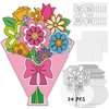 Sereliy 24 Set Mother's Day Crafts for Kids DIY Mother's Day Card Color Your Bouquet Craft for Mother's Day Gifts Craft Birthday Gift Classroom Activities.（24 Bouquet）