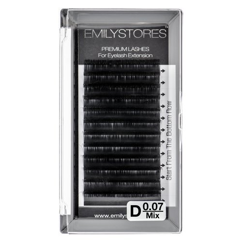 EMILYSTORES Eyelash Extensions 0.07mm Thickness D Curl Length 8-14mm Mixed Size Rapid Volume Eyelash For Lash Extensions, Easy Fan Blooming Flower Lashes, Self Fanning Lashes, (0.07,D,Mixed 8-14mm)