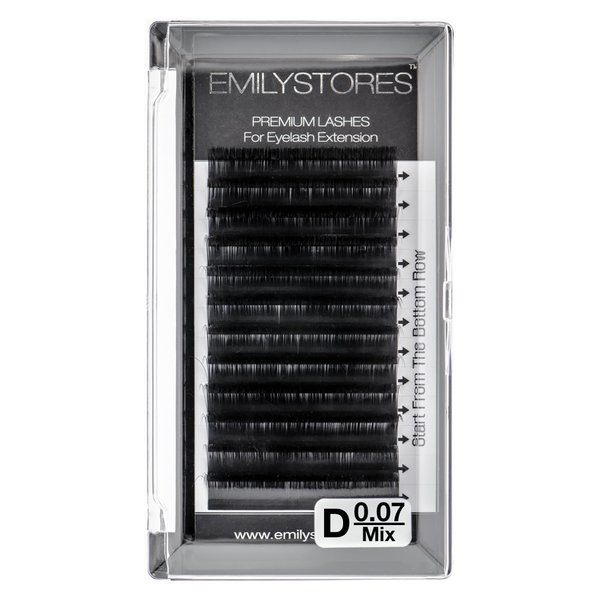 EMILYSTORES Eyelash Extensions 0.07mm Thickness D Curl Length 8-14mm Mixed Size Rapid Volume Eyelash For Lash Extensions, Easy Fan Blooming Flower Lashes, Self Fanning Lashes, (0.07,D,Mixed 8-14mm)