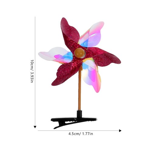 LOGOFUN Windmill Hair Clips, 24pcs Pinwheel Barrettes Sequin Hair Clips for Little Girl Hair Decorations - Random Color