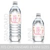 Girls 13th Birthday Party Water Bottle Labels, Pink and Gold (24 Stickers)