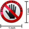 StickerTalk Do Not Touch Vinyl Stickers, 1 Sheet of 18 Stickers, 1 inch by 1 inch Each