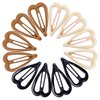 Cptots 12 PCS Metal Snap Hair Clips Heart Shape Hair Barrettes for Women Non Slip Hair Clips For Thick and Thin Fine Hair,Black Brown Beige,1.9 x 1.1 Inches.