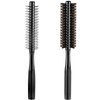 Geiserailie 2 Pieces Round Hair Brush - Thick Bristle Blow Drying Brush for Short Hair, Wet or Dry Use, with Massage Head (Black)