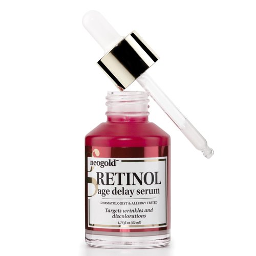 Neogold Resurfacing Retinol Serum, 1.75 Fl Oz, Anti-Aging Moisturizer for Face, Reduces Wrinkles, Sagging Skin, Fine Lines, Aloe Vera, Green Tea, Glycerin, Paraben-Free
