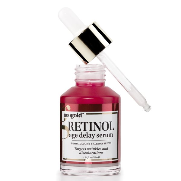 Neogold Resurfacing Retinol Serum, 1.75 Fl Oz, Anti-Aging Moisturizer for Face, Reduces Wrinkles, Sagging Skin, Fine Lines, Aloe Vera, Green Tea, Glycerin, Paraben-Free