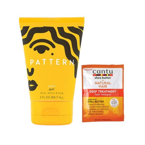 Pattern Travel Size Curl Gel 3 Fl. Oz! Infused With Aloe Vera, Coconut Oil and Cacay Oil! Shine, Define And Hold! Hair Gel For Curlies, Coilies & Tight Textures!Comes with Cantu Hair Sample!