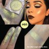 Highlighter Makeup Contour Palette, Gold Silver Duochrome iluminadores de maquillaje Metallic Cheek Highlighter Luminizer, Lightweight Shimmer Smooth Baked Powder Sparkly Glow Highlighting, Vegan #03