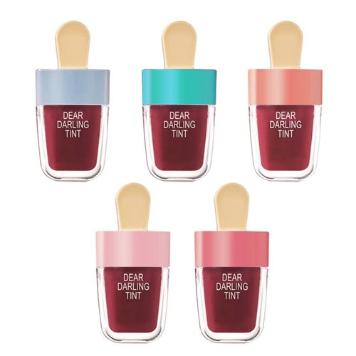 Ofanyia Ice Cream Shape Lip Gloss 5Colors Set Long Lasting Waterproof Non-stick Cup Liquid Lipstick Lip Glosses Kit