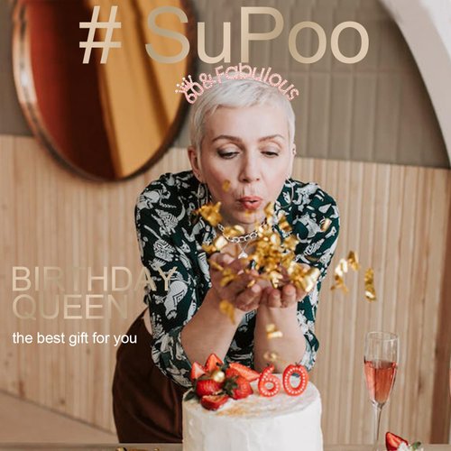 SuPoo Rose Gold 60th Birthday Crown Headband 60th Birthday Decorations Women 60 & Fabulous Birthday Headband Tiara 60 Birthday Gifts for Her 60 Year Old Party Decorations Happy Birthday Accessories