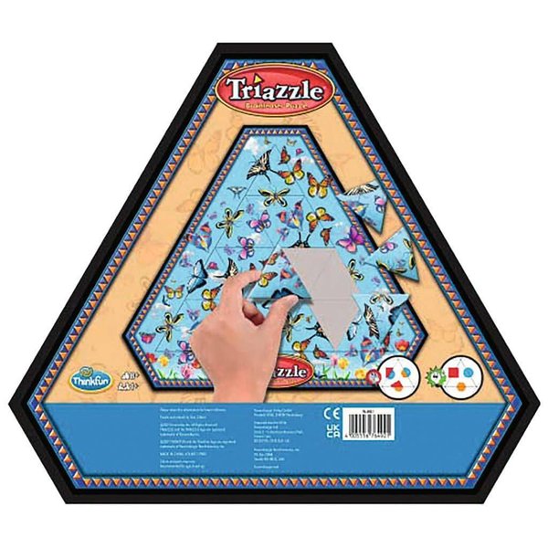 Think Fun Triazzle Picture-Matching Brainteaser - Engaging Brain Puzzle for Kids & Adults | Award-Winning Game | Enhances Memory & Problem-Solving Skills | Butterflies Edition