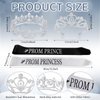 Saintrygo Prince and Princess Crowns Prom Court Sashes Prom Party Favors 80s Prom Tiara Shiny Satin Cosplay for Graduation(Nostalgic Style)