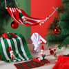 Zomiboo 4 Pieces Christmas Elf Doll Accessories Set Includes 2 Pieces Christmas Elf Hammock and 1 Elf Doll Bathrobe and 1 Red Green Plaid Sleeping Bag for Xmas Presents Decorations Play(Popular)