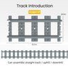 Finger Rock City Train Tracks Building Block Set, 212 Pcs Flexible Rails Train Track Railroad Expansion Accessory Set for Kids, Uphill and Downhill, Straight Curved Tracks