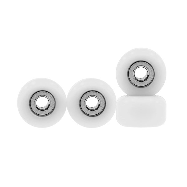 Teak Tuning Eco 85D CNC Poly Fingerboard Wheels - Street Shape, 7.5mm Dia., 5mm Wide - White Colorway