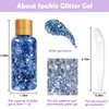 Yosca Body Glitter Gel, 30ML Blue Mermaid Face Glitter, Cosmetic Hair Chunky Glitter Sequins for Party Concert Stage Snow Flake Makeup Christmas Mardi Gras Rave Accessories - Midnight Dance