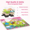 SYNARRY Unicorn Princess Mermaid Magnetic Puzzles for Toddlers 3-5, 36 Pieces Travel Puzzles for Kids Ages 4-8, Airplane Car Road Trip Activities Games Toys for 3 4 5 6 Year Old Girls Birthday Gifts