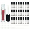 COSIDEA 24 pcs Empty 5ml big brush lip gloss tube black round lipgloss tubes container with big doe foot wand cosmetic packing containers