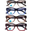 Oversized Computer Reading Glasses Blue Light Blocking, 4 Pairs Stylish Fashion Design Anti UV Ray/Eye Strain/Glare Readers Men Women, 1.5