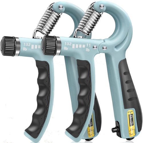 FLYFE Grip Strength Trainer, Plastic, 2 Pack 11-132 lbs, Forearm Strengthener, Hand Squeezer Adjustable Resistance, Hand Grip Strengthener for Muscle Building and Injury Recovery (Green)