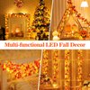 2 Pack Fall Decor for Home Thanksgiving Decorations Lighted Fall Garland Maple Leaves Total 11.8FT 40 LED Battery Operated Indoor Outdoor String Lights Garland Autumn Harvest Party Halloween Décor
