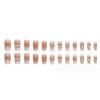 Hkanlre Press on Nails Fake Nails False Nails for Women and Girls 240308 (Nude Lattice)
