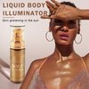 Body Shimmer Oil Body Glitter,Bronzer Body Glow Oil Moisturizing Shimmer Body Lotion Waterproof Liquid Highlighter Makeup-103 Glistening Bronze